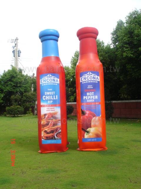 Sweet chili sauce bottle balloon and hot pepper sauce bottle advertising balloon客製化醬料瓶廣告氣球
