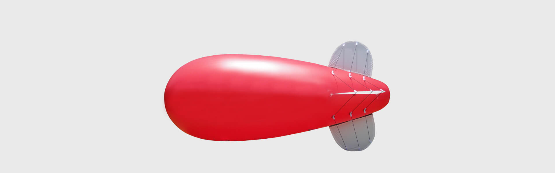 20ft long semi-circle rigid fins PVC blimp balloon可拆卸半圓形組合翅飛船氣球