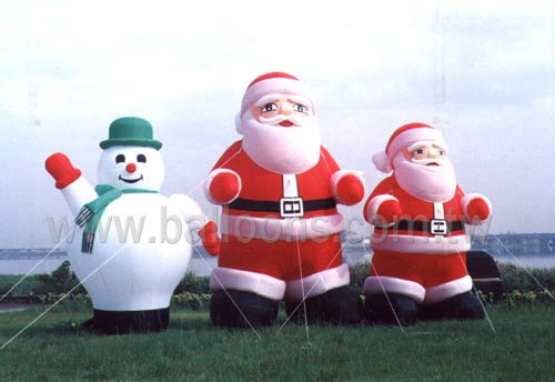 Inflatable standing snow man and Santa Claus balloons站立式雪人與聖誕老公公造型氣球